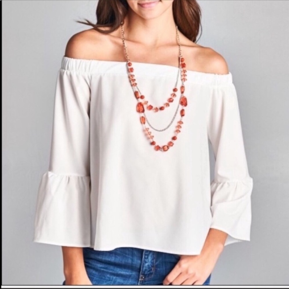 Ivory Bell Sleeve Blouse - Picture 2 of 2